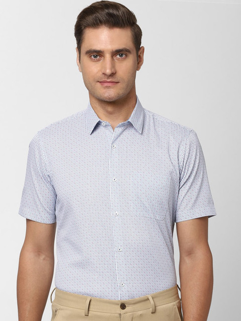 

Peter England Men Blue Regular Fit Printed Casual Shirt