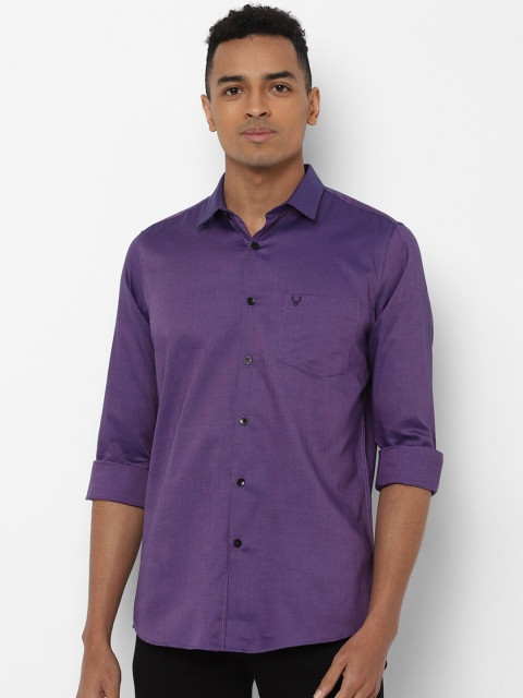 

Allen Solly Men Purple Slim Fit Solid Cotton Casual Shirt