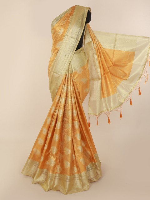 

Pothys Orange Woven Design Banarasi Saree