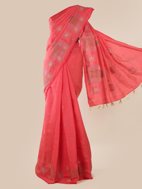 

Pothys Coral Woven Design Saree