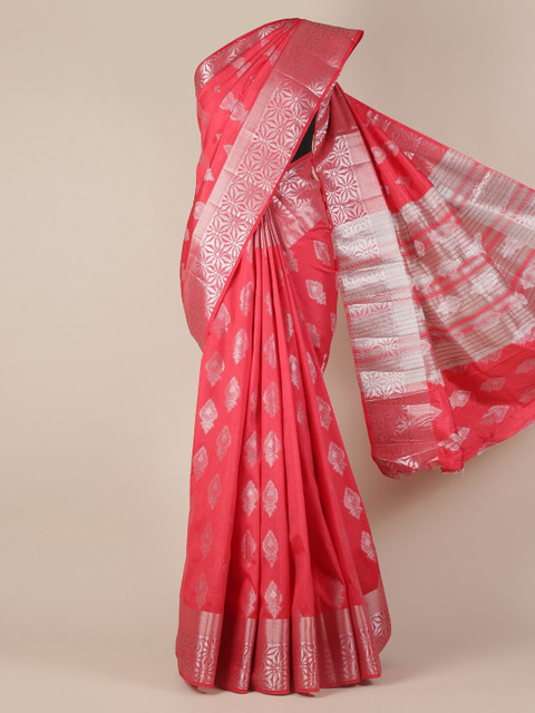 

Pothys Pink Woven Design Jute Silk Saree