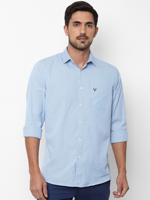 

Allen Solly Men Blue & Off-White Slim Fit Striped Casual Shirt