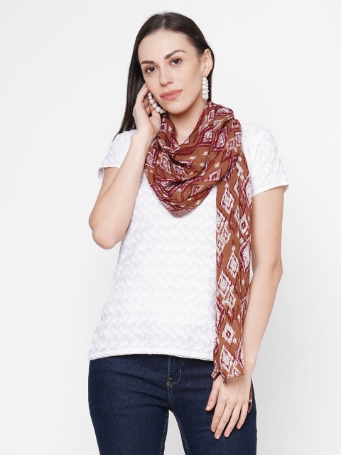 

Get Wrapped Women Brown & White Printed Scarf