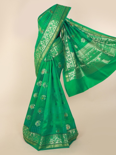 

Pothys Green Woven Design Jute Silk Saree