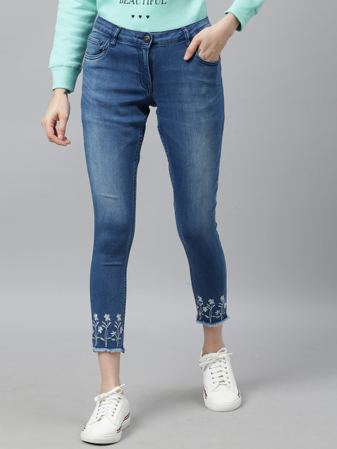 

Park Avenue Woman Women Blue Skinny Fit Mid-Rise Clean Look Jeans