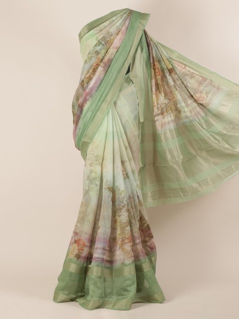 

Pothys Green Woven Design Linen Blend Saree