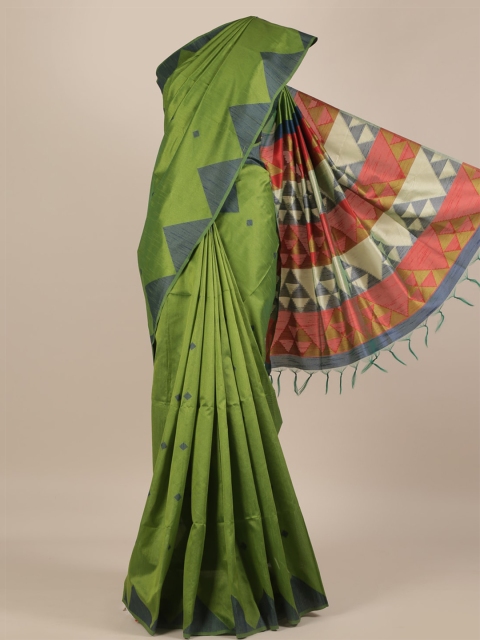 

Pothys Green Woven Design Jute Silk Saree