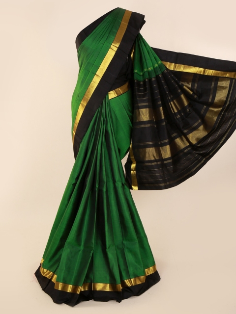 

Pothys Green Pure Silk Solid Kanjeevaram Saree
