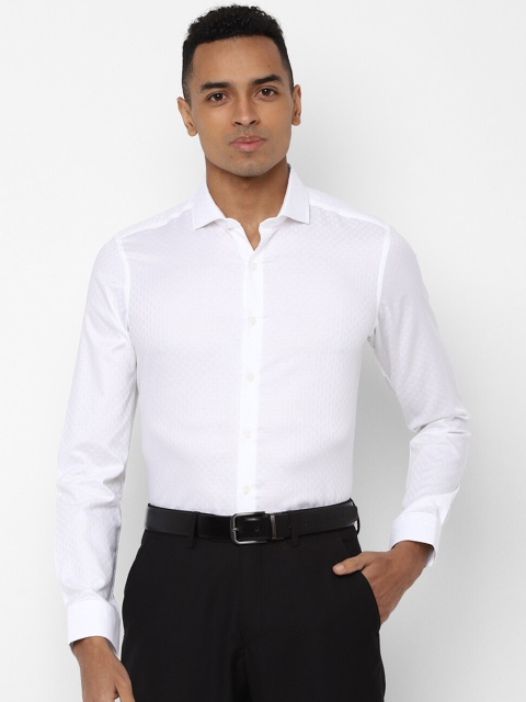 

SIMON CARTER LONDON Men White Slim Fit Self Design Casual Shirt