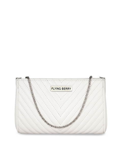 

FLYING BERRY Women White Quilted Purse Clutch