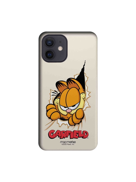 

macmerise Off- White & Orange Cartoon Characters Heres Garfield iPhone 12 Back Case