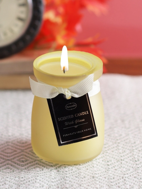 

Aapno Rajasthan Yellow Solid Fragrance Candle with Stopper