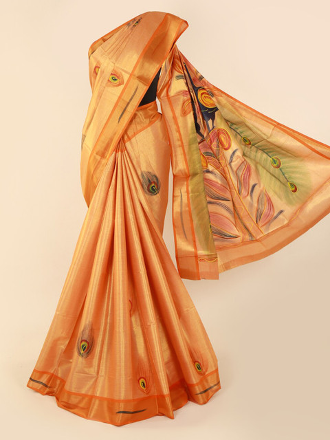 

Pothys Orange Printed Pure Cotton Saree