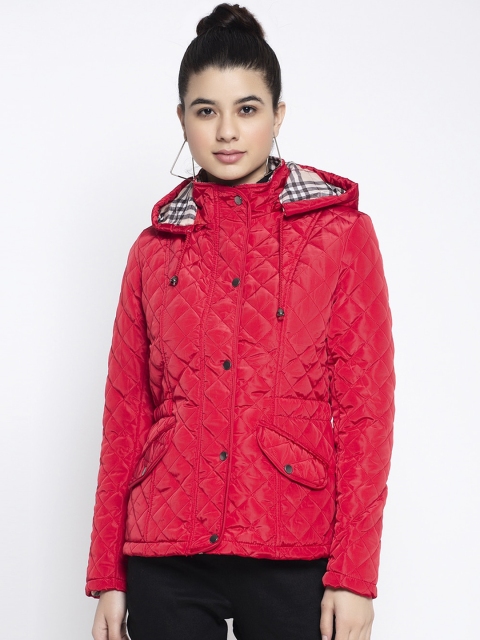 

Global Republic Women Red Solid Lightweight Quilted Jacket