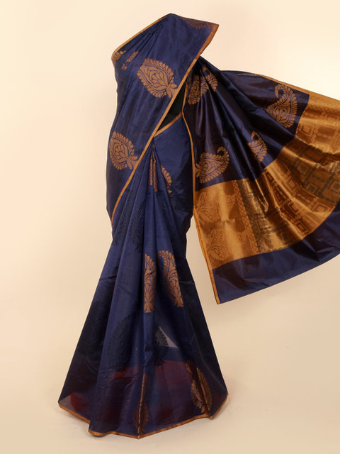 

Pothys Navy Blue Woven Design Jute Silk Saree