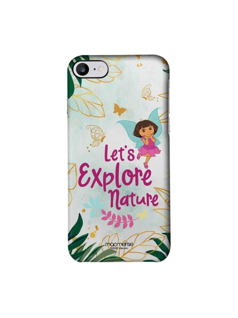 

macmerise White & Pink Explore with Dora Typographic Print iPhone 7 Mobile Back Cover