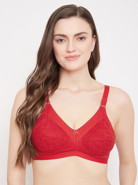

Klassik Women Red Solid Non-Wired Non-Padded Everyday Bra KLREDSRY