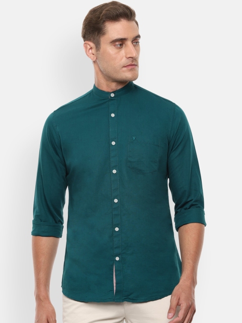 Van Heusen Sport Men Green Slim Fit Solid Casual Shirt