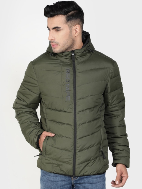 Red Tape Men Olive Green Solid Puffer Jacket