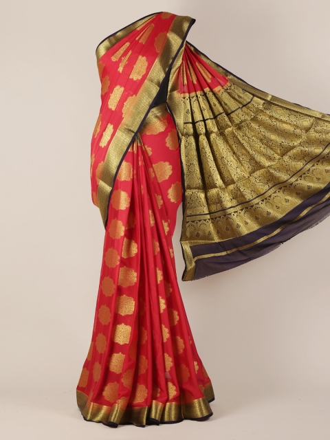 

Pothys Red Printed Jute Silk Saree