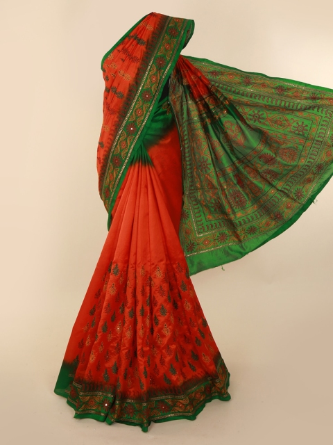 

Pothys Orange Woven Design Saree