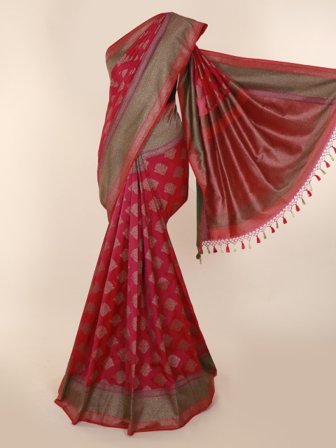 

Pothys Pink & Gold-Toned Art Silk Woven Design Banarasi Saree