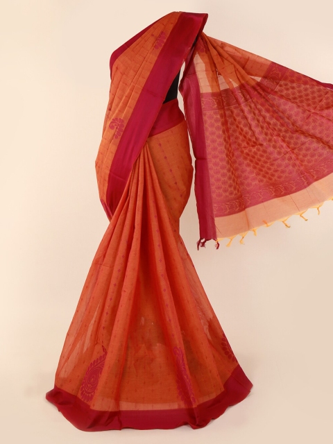 

Pothys Orange Printed Pure Cotton Saree