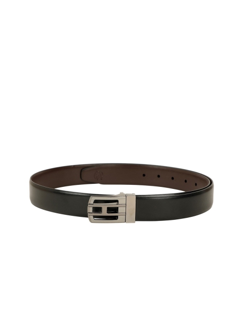 

ZEVORA Men Black & Brown Solid Reversible Belt