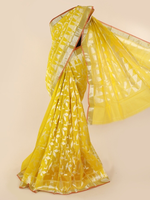 

Pothys Yellow Woven Design Silk Cotton Saree