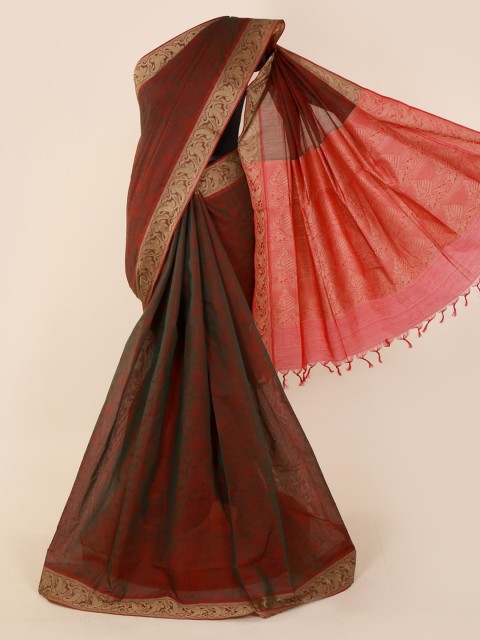 

Pothys Brown Solid Pure Cotton Saree