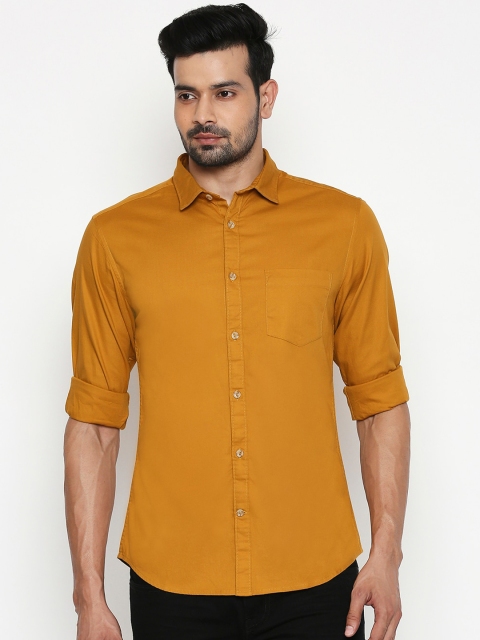 

BYFORD by Pantaloons Men Mustard Slim Fit Solid Casual Shirt
