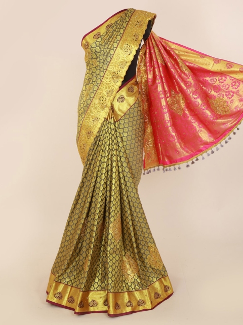 

Pothys Gold-Toned Pure Silk Woven Design Kanjeevaram Saree