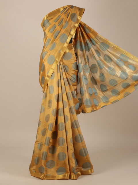 

Pothys Mustard & Grey Jute Silk Woven Design Saree