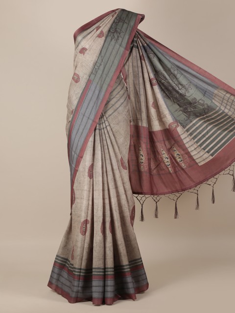 

Pothys Brown Striped Saree