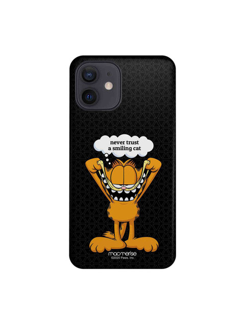 

macmerise Black & Orange Smiling Garfield Printed iPhone 12 Back Case