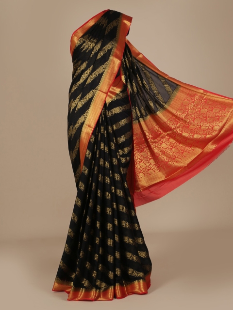 

Pothys Black Printed Poly Chiffon Saree