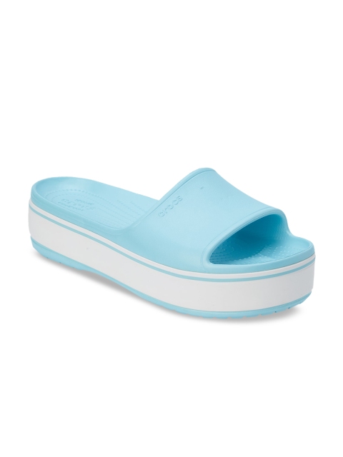 

Crocs Crocband Unisex Blue White Solid Sliders