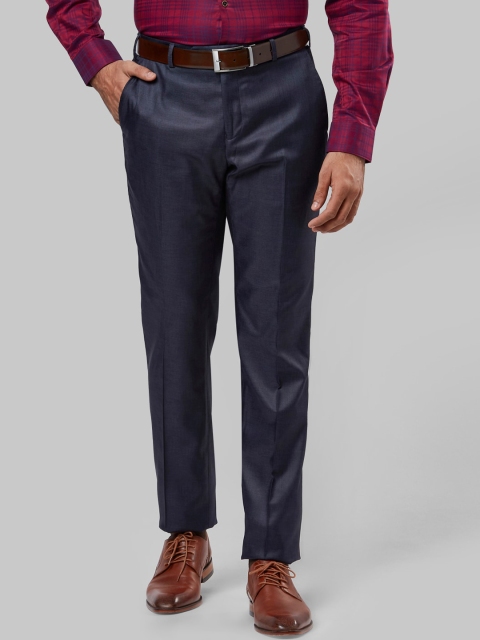 

Raymond Men Blue Slim Fit Solid Formal Trousers