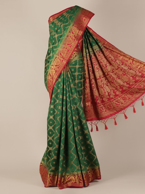 

Pothys Green Woven Design Jute Silk Saree