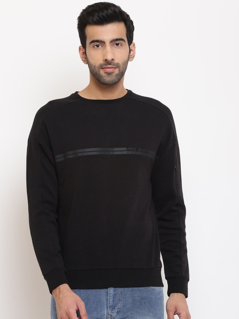 

Pepe Jeans Men Black Solid Sweatshirt