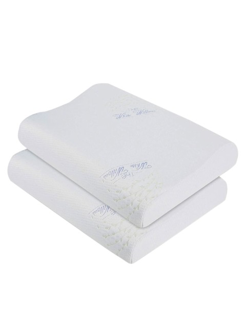 

The White Willow Set Of 2 White Solid Cervical Contour Active Air Ventilated Memory Foam Bed Pillows