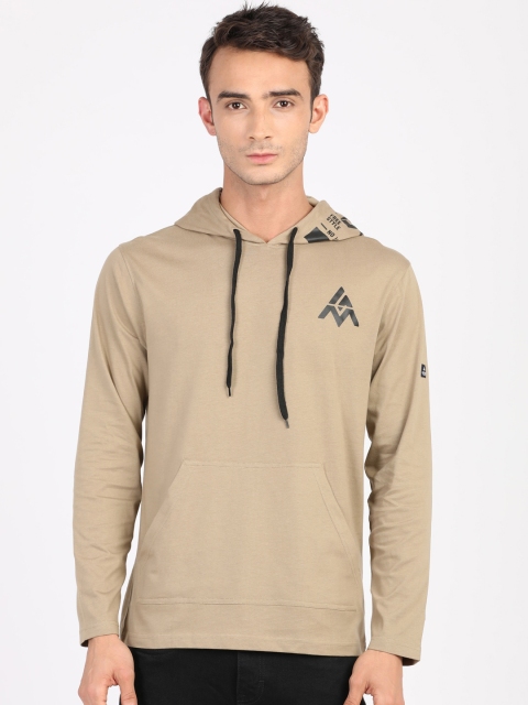 

ANTHEM Men Beige Solid Hood T-shirt