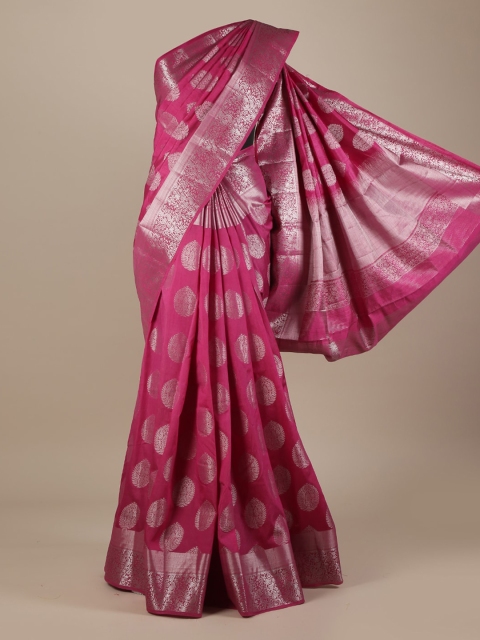

Pothys Magenta Woven Design Jute Silk Saree