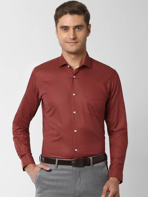 

Peter England Men Maroon Slim Fit Printed Casual Shirt