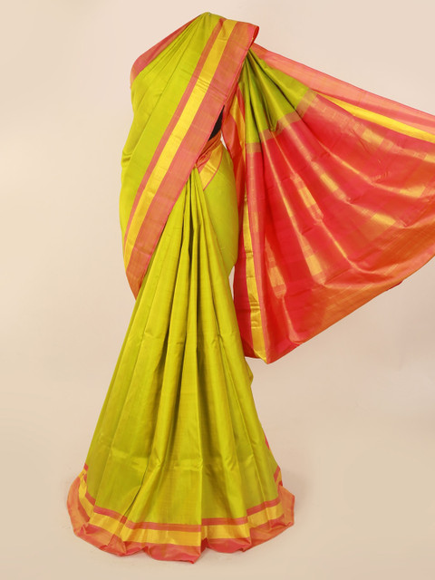 

Pothys Green Solid Kanjeevaram Saree