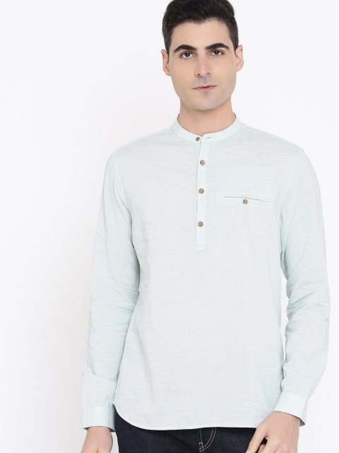 

True Blue Men Blue Regular Fit Self Design Casual Shirt