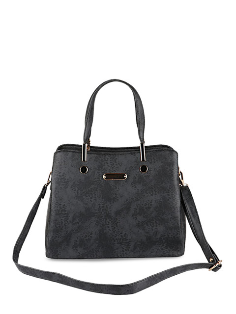 

Shoetopia Grey Self Design Handheld Bag