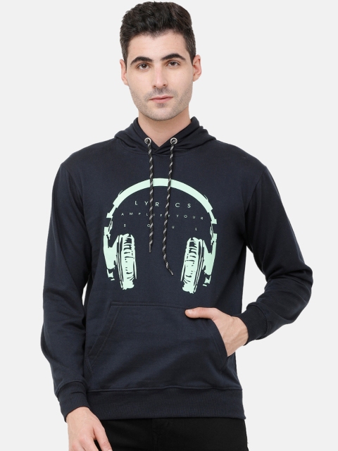 

MADSTO Men Navy Blue Printed Sweatshirt