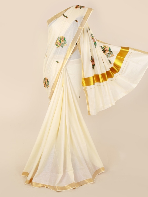 

Pothys Off-White Woven Design Pure Cotton Saree