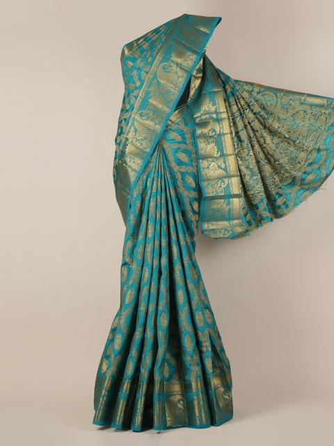 

Pothys Blue Woven Design Jute Silk Saree